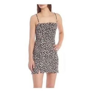 Originality Square Neck Leopard Print Dress